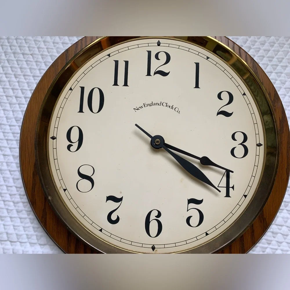 Vintage NewEnglandClockCo PocketwatchWall Clock Battery AsIs 💖 Priority Shipping